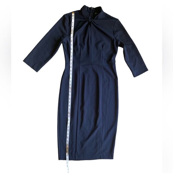 Donna Morgan Three Quarter Sleeve Sheath Dress Navy Blue Size 4, NWOT - Picture 6 of 9